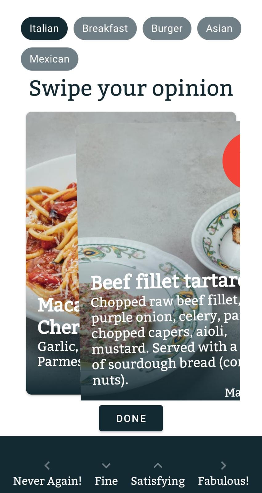 omnifood app on iphone